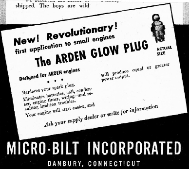 Arden glow plug advertisement