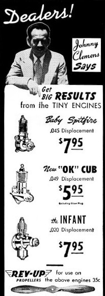 Johnny Clemens midget engines ad